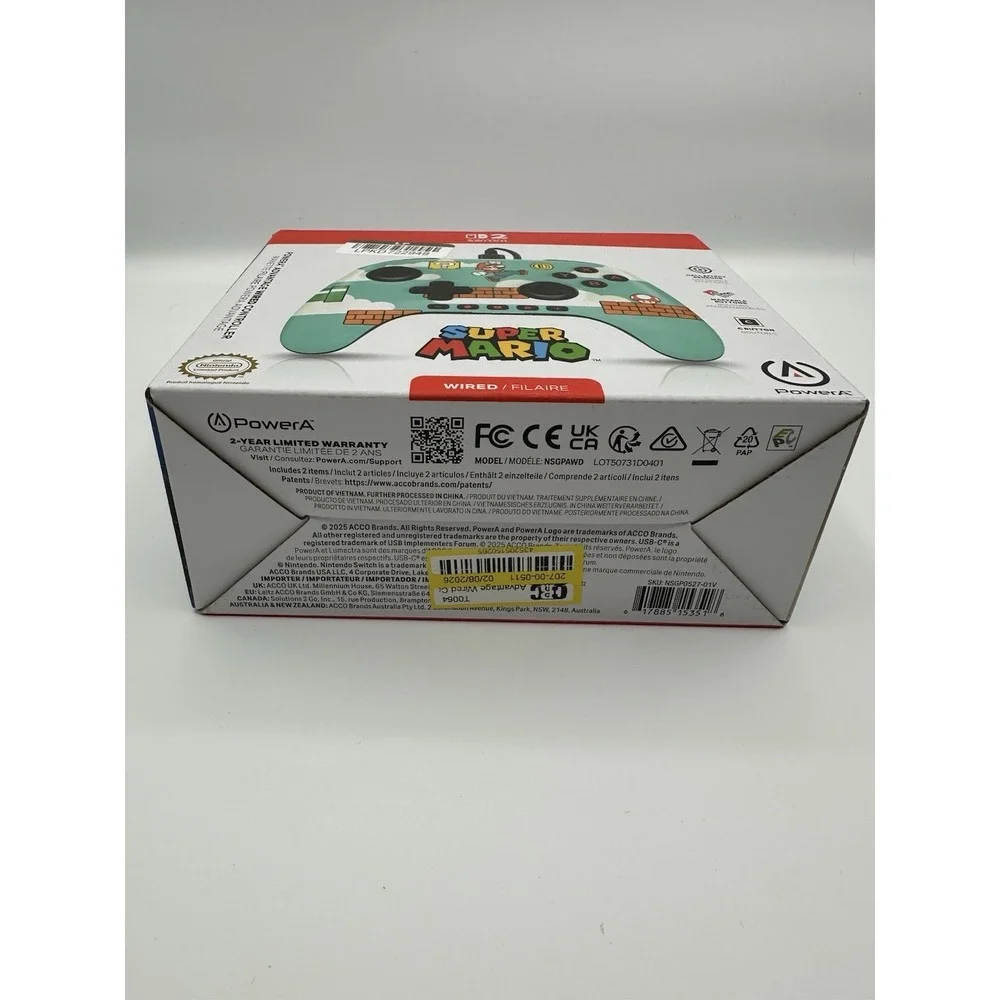 Power A Advantage Wired Controller for Nintendo Switch 2 Mario Open Box